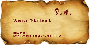Vavra Adalbert névjegykártya